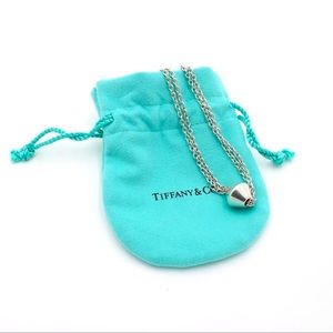 VINTAGE TIFFANY & CO STERLING SILVER DOUBLE CHAIN SLIDE PENDANT NECKLACE